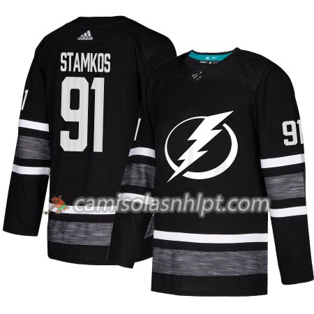 Camisola Tampa Bay Lightning Steven Stamkos 91 2019 All-Star Adidas Preto Authentic - Homem
